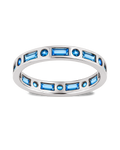 Sterling Silver Aquamarine CZ Ethel Ring