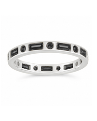 Sterling Silver Black CZ Ethel Ring