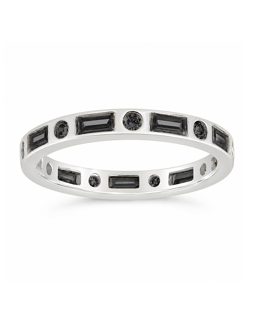 Sterling Silver Black CZ Ethel Ring