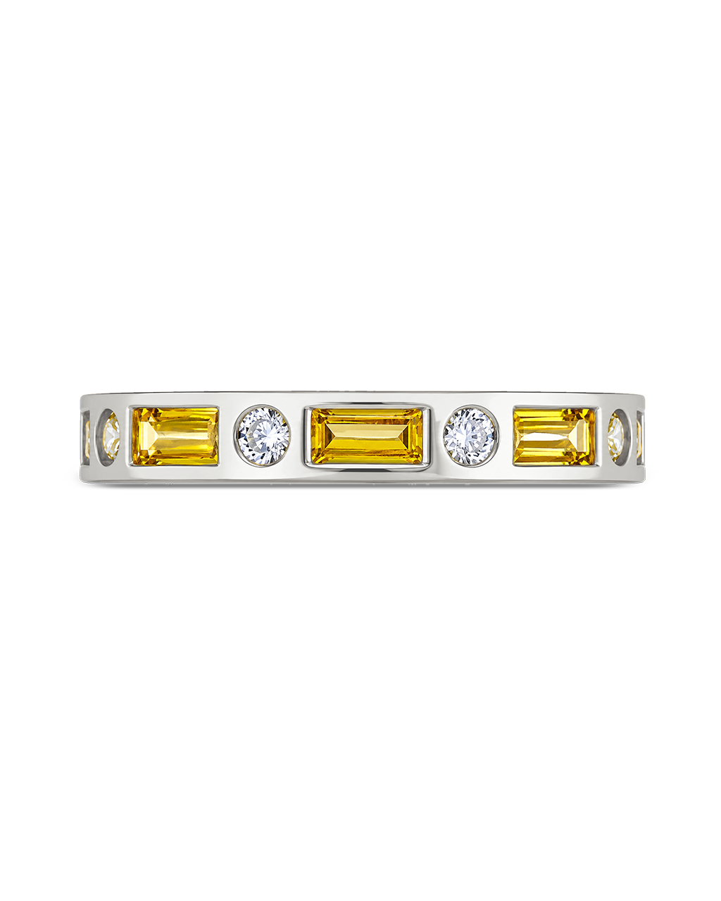 Sterling Silver Canary CZ Ethel Ring