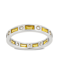 Sterling Silver Canary CZ Ethel Ring