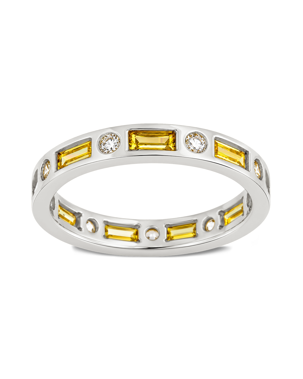 Sterling Silver Canary CZ Ethel Ring
