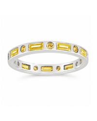 Sterling Silver Canary CZ Ethel Ring