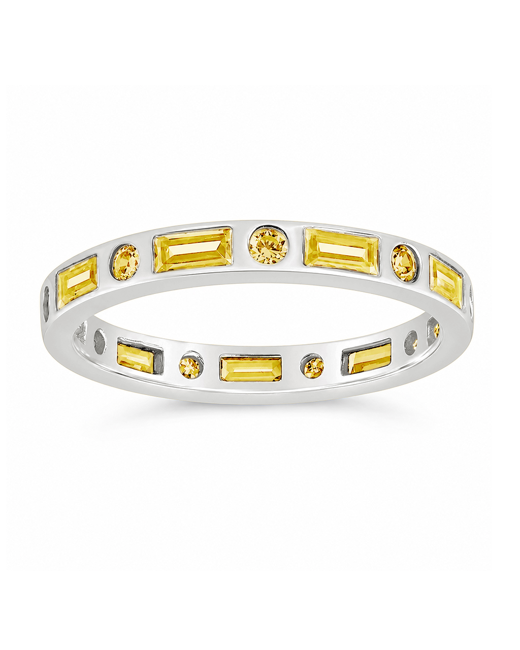Sterling Silver Canary CZ Ethel Ring