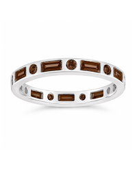 Sterling Silver Chocolate CZ Ethel Ring