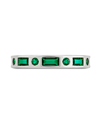 Sterling Silver Emerald CZ Ethel Ring