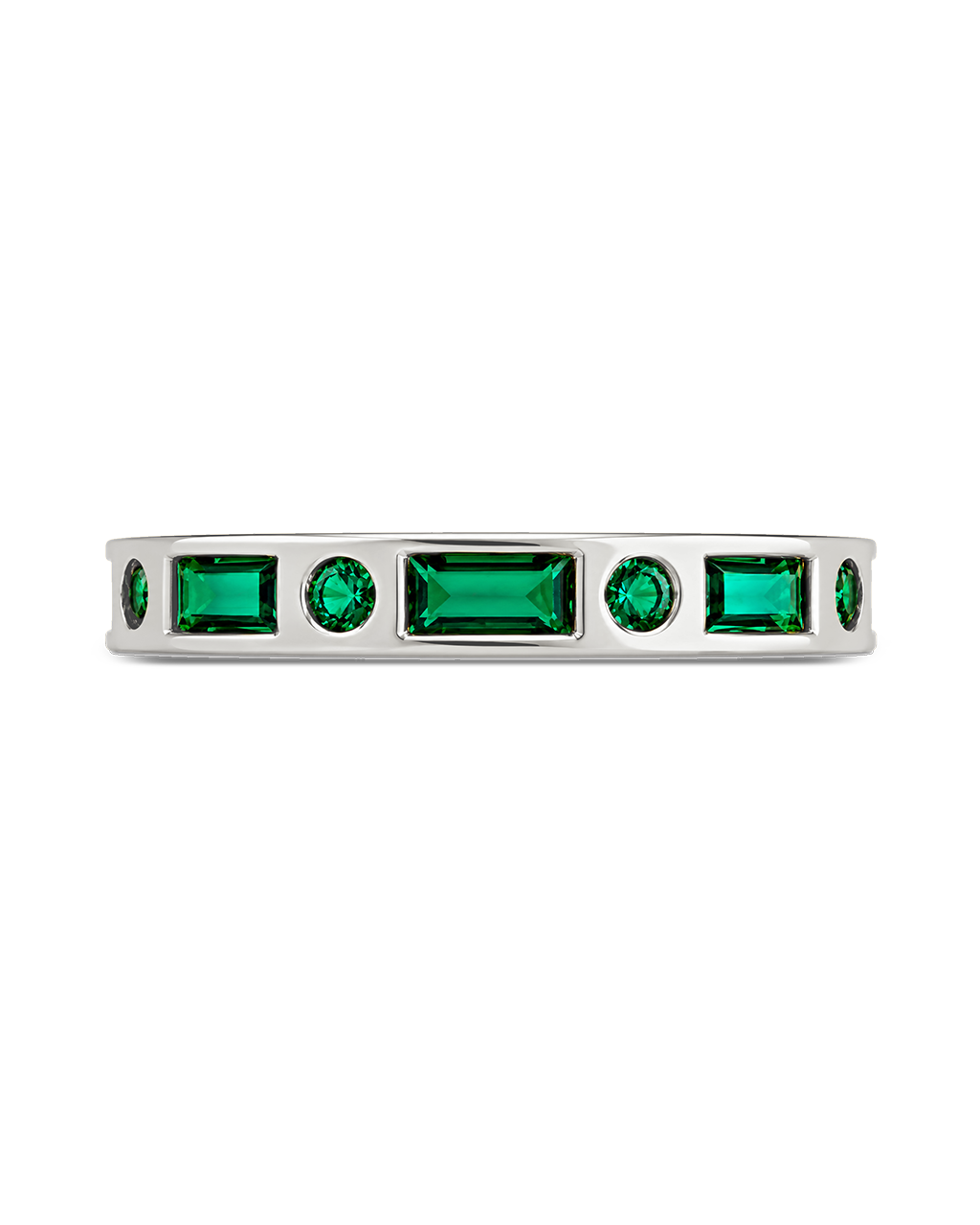 Sterling Silver Emerald CZ Ethel Ring