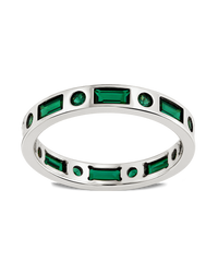 Sterling Silver Emerald CZ Ethel Ring