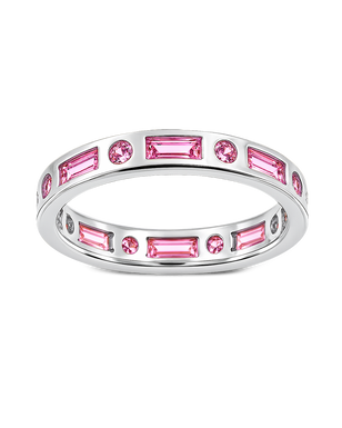 Sterling Silver Light Pink CZ Ethel Ring
