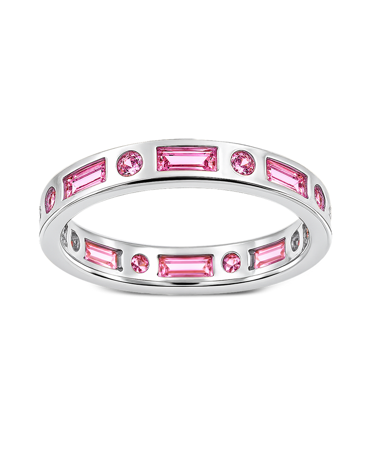 Sterling Silver Light Pink CZ Ethel Ring