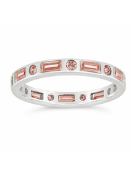 Sterling Silver Light Pink CZ Ethel Ring