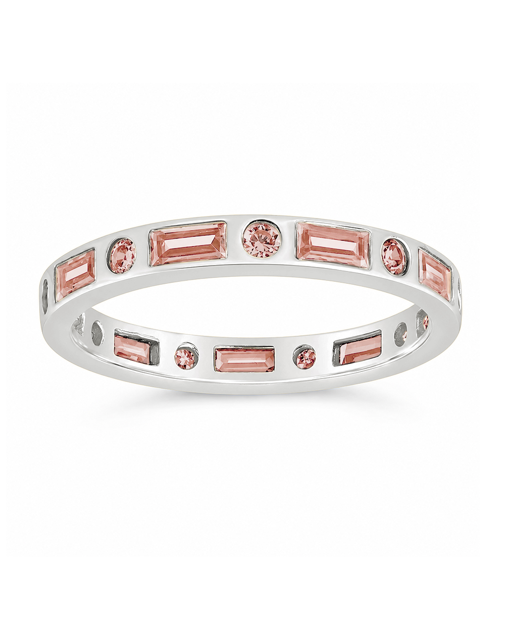 Sterling Silver Light Pink CZ Ethel Ring