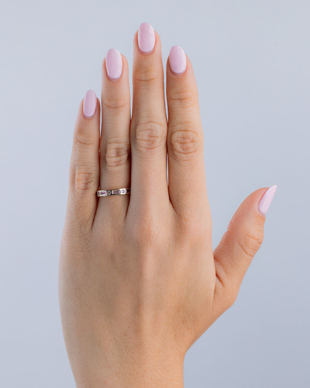 Sterling Silver Light Pink CZ Ethel Ring