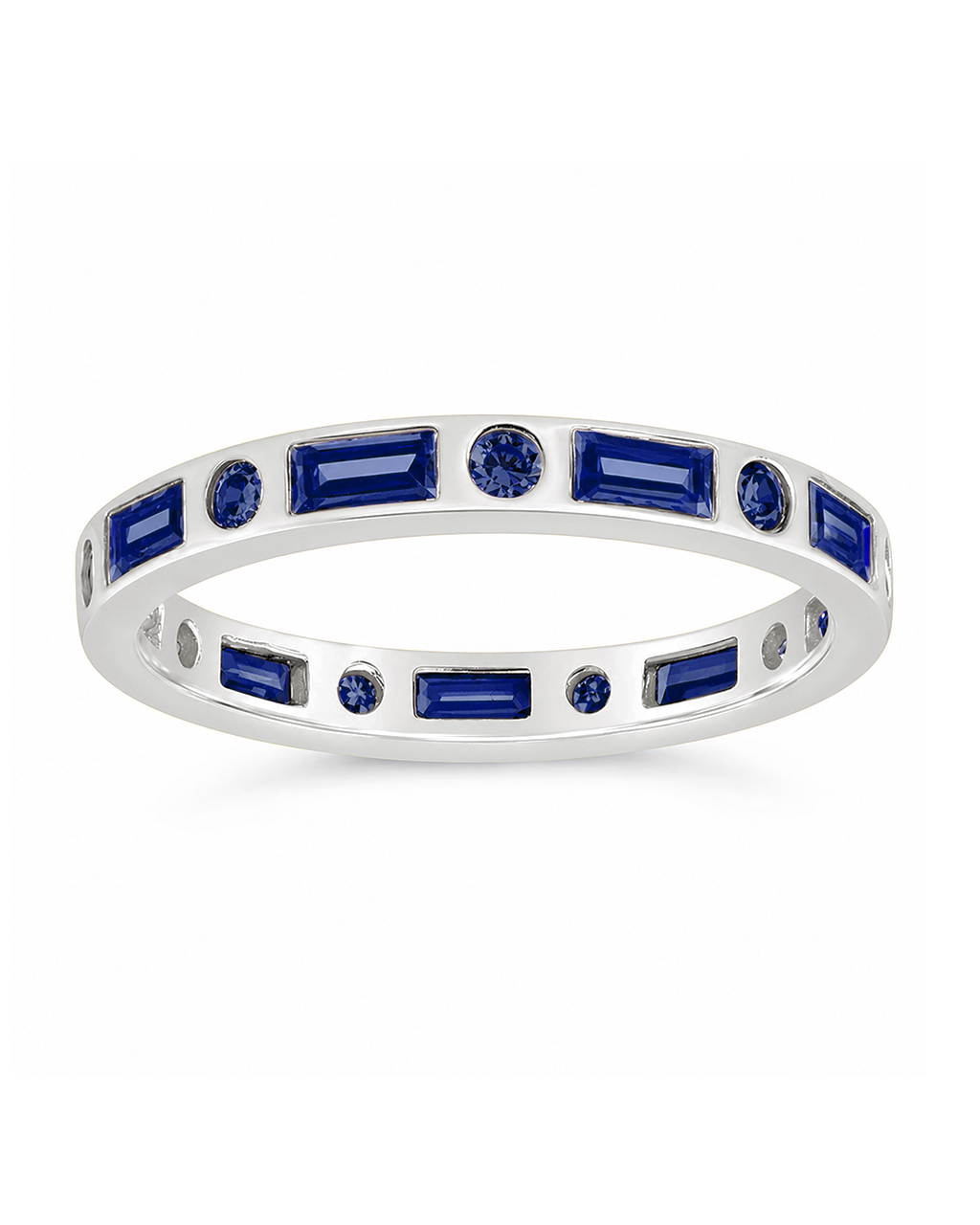 Sterling Silver Sapphire CZ Ethel Ring