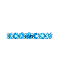 Sterling Silver Gracie Aquamarine CZ Eternity Ring