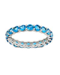 Sterling Silver Gracie Aquamarine CZ Eternity Ring