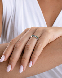 Sterling Silver Gracie Aquamarine CZ Eternity Ring