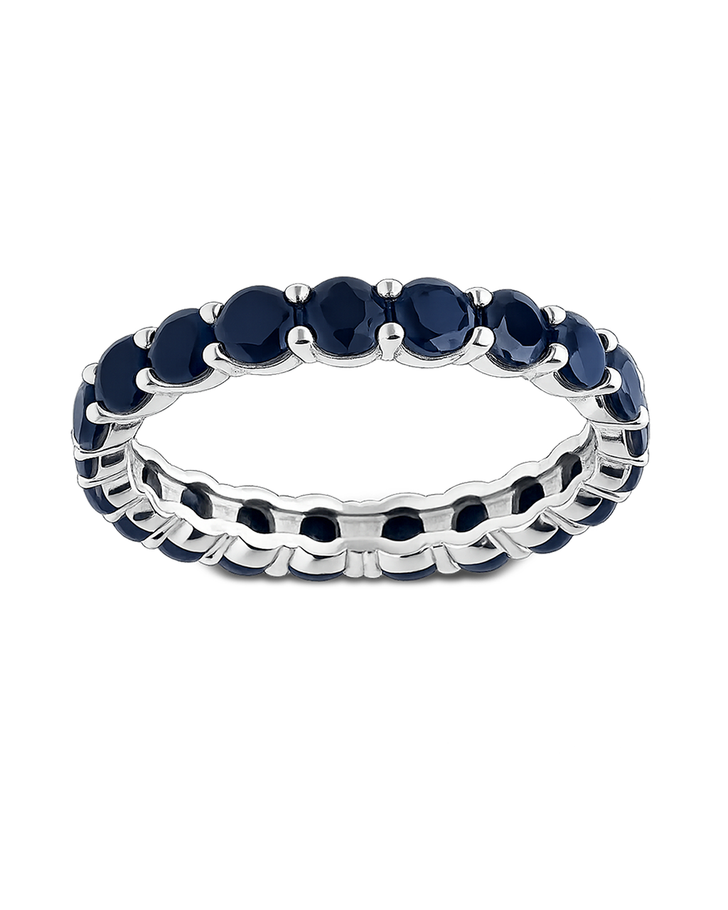 Sterling Silver Gracie Black CZ Eternity Ring