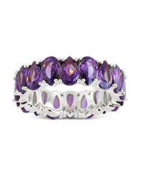 Sterling Silver Janis Amethyst CZ Eternity Band Ring