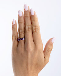 Sterling Silver Janis Amethyst CZ Eternity Band Ring
