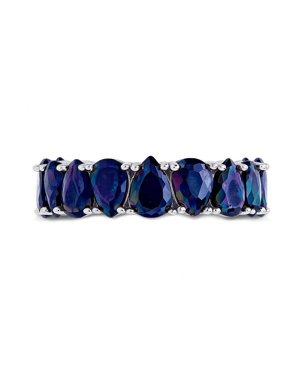 Sterling Silver Janis Black CZ Eternity Band Ring