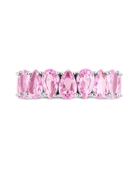 Sterling Silver Janis Light Pink CZ Eternity Band Ring