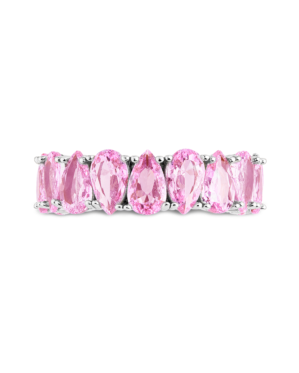 Sterling Silver Janis Light Pink CZ Eternity Band Ring