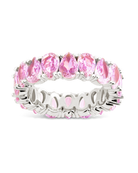 Sterling Silver Janis Light Pink CZ Eternity Band Ring