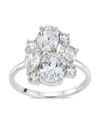 Sterling Silver Oval Cluster Statement Ring