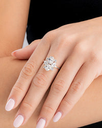 Sterling Silver Oval Cluster Statement Ring