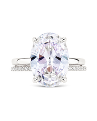Sterling Silver Oval Cut CZ Stacking Ring Set