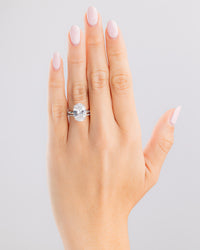 Sterling Silver Oval Cut CZ Stacking Ring Set