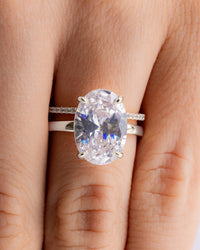 Sterling Silver Oval Cut CZ Stacking Ring Set