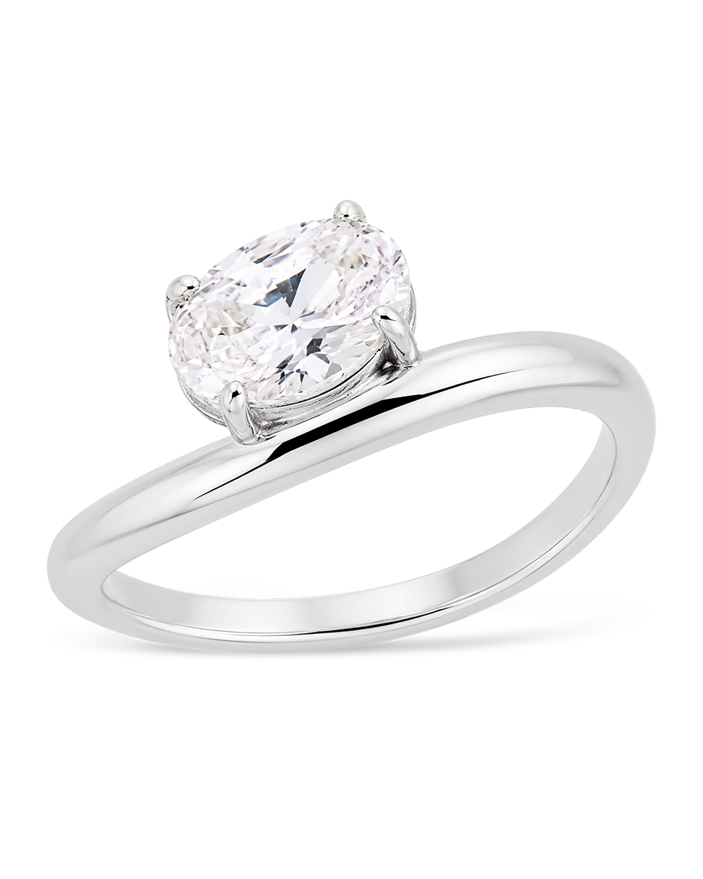 Sterling Silver Eclipse Oval Pinky Ring