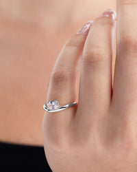 Sterling Silver Eclipse Oval Pinky Ring