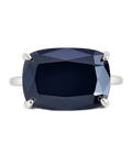 Sterling Silver Black Cushion East-West Ring