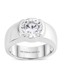 Sterling Silver Dua Bezel Ring