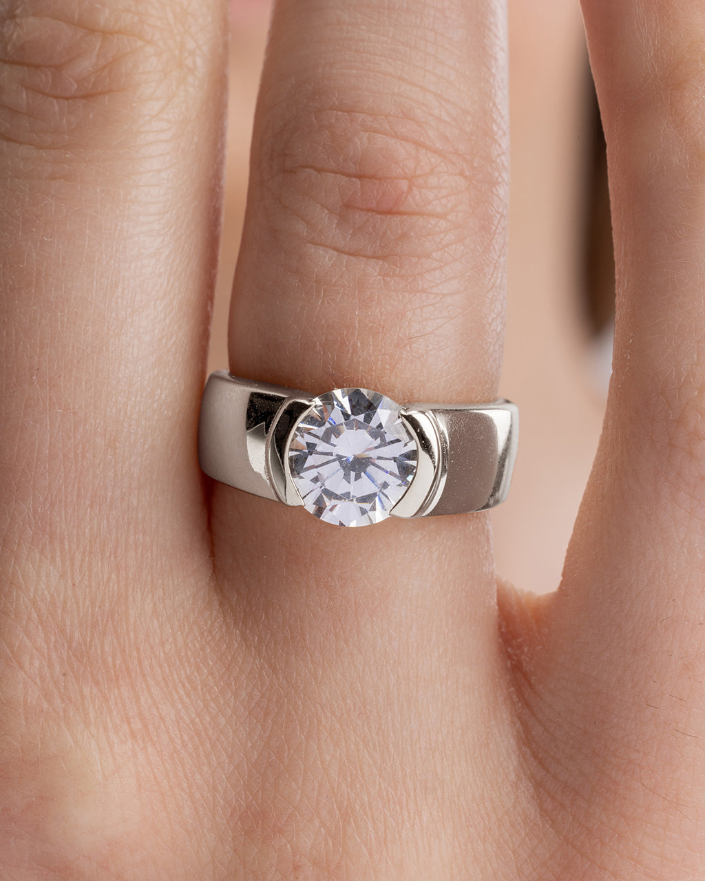 Sterling Silver Dua Bezel Ring