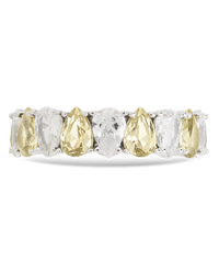 Sterling Silver Pear Cut Champagne CZ Celebration Band Ring