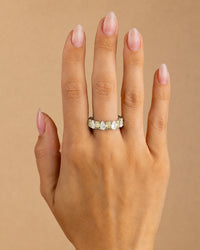 Sterling Silver Pear Cut Champagne CZ Celebration Band Ring