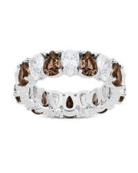 Sterling Silver Pear Cut Chocolate CZ Celebration Band Ring