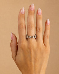 Sterling Silver Pear Cut Chocolate CZ Celebration Band Ring