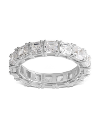 Sterling Silver Asscher Cut CZ Eternity Ring