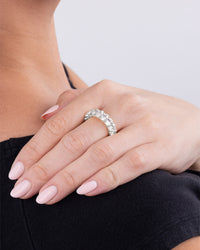 Sterling Silver Oval Cut CZ Eternity Ring