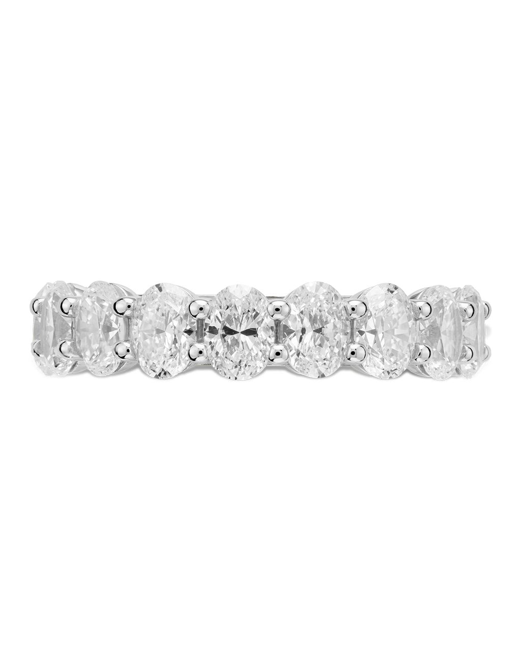 Sterling Silver Oval Cut CZ Eternity Ring