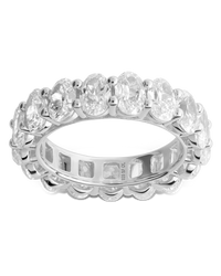 Sterling Silver Oval Cut CZ Eternity Ring