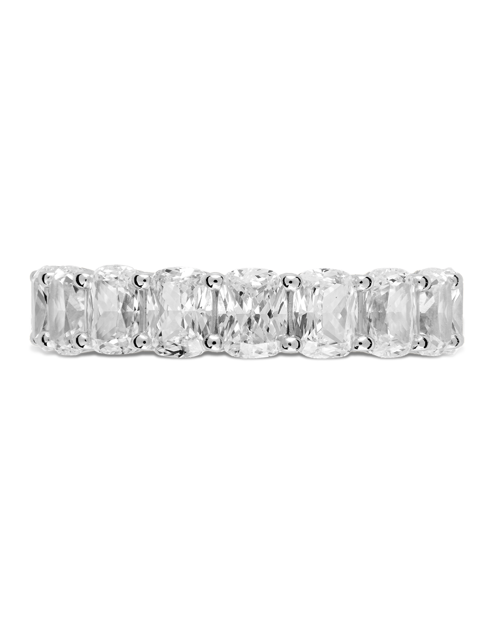 Sterling Silver Cushion Cut CZ Eternity Ring