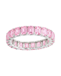 Sterling Silver Rio Baguette Pink Sapphire CZ Ring