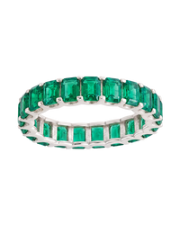 Sterling Silver Rio Baguette Emerald CZ Ring