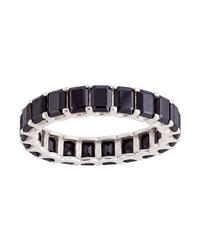 Sterling Silver Rio Baguette Black CZ Ring